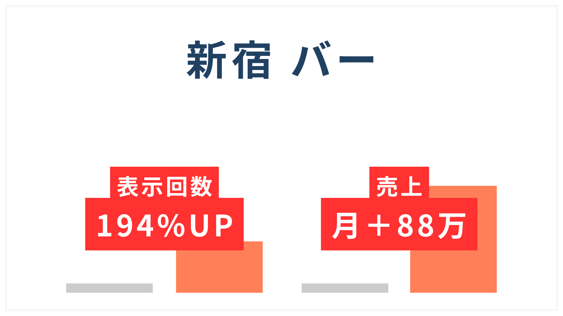 実績：新宿 バー
